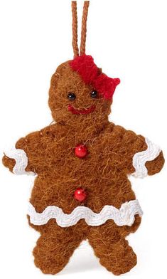 a christmas ornament with a ginger on it