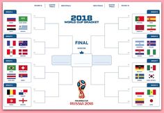 the world cup bracket is shown in this graphic style, with flags and numbers on it