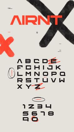 an image of the font and numbers used in this poster for airn't