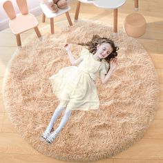 PRICES MAY VARY. Keep Warm and Reduce Noise: Our fluffy rug is made of 3 layers of quality material.The shag carpet is covered with 1.7-inch faux plush high pile, which is warm and beautiful.You can lie down on the rug and walk barefoot as if you were treading on clouds.It's friendly to kids and pets!The thick, fluffy surface of our kids rug has a good sound absorption effect, allowing you and your family to immerse in a quiet and comfortable atmosphere. Cute Home Decor:Our kids room rug colors Beige Round Rug, Boys Bedroom Rugs, Classroom Carpet, Kids Playroom Rugs, Dorm Rug, Classroom Carpets, Rug For Kids Room, Fluffy Rugs, Dorm Rugs