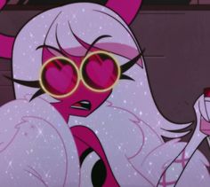 the pinkie is wearing heart shaped glasses