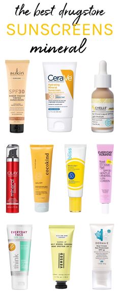 Mineral Sunscreen For Face, Best Drugstore Sunscreen, Beauty Recommendations, Good Sunscreen For Face, Skin Cycling, Sunscreen For Sensitive Skin, Best Sunscreen, Natural Spf, Scar Cream