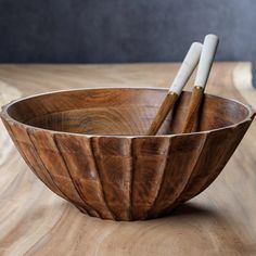 Heritage Mango Wood Bowl - CARLYLE AVENUE Mango Wood Bowls, Wood Serving Bowl, Rustic Lodge, Wood Bowl, Tableware Set, Burke Decor, Wood Bowls, Wooden Bowls, Kitchen Counter