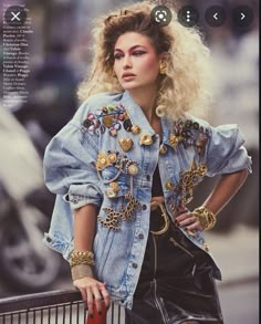 90s Magazine Fashion Editorial, 80s Fashion Icons Outfits, 80s Jean Jacket Outfit, 80’s Style, Eighties Clothes, Sheer Button Up Blouse Outfit, 80’s Fashion Women, 80s Night Outfit, 80s Fashion Inspiration