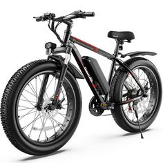 an electric bike is shown with wheels and spokes on the front wheel, as well as