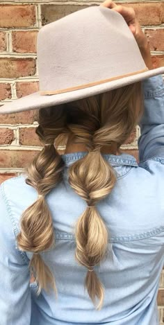 Western Hair Styles, Pigtail Hairstyle, Cowgirls Hairstyles, Western Hairstyles, Country Hairstyles, Cowgirl Hair, Western Hair, Pigtail Hairstyles, Hair Do