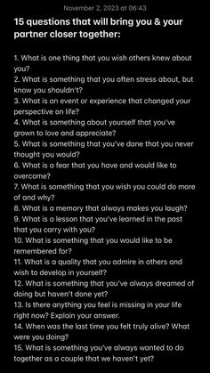 Questions To Ask My Future Husband, What If Questions For Boyfriend, Question For Deep Conversation, Positive Topics To Talk About, Topics To Talk To Your Boyfriend About, Conversation Starters For Boyfriends, Topics To Talk With Boyfriend, Date Talk Topics, Tmi Tuesday Questions