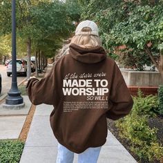 Wrap yourself in faith, love, and comfort with our "Made to Worship" Christian hoodie, designed to inspire and remind you of the beauty of worship. This cozy grace sweatshirt is perfect for every Jesus lover who wants to express their devotion in style. Whether you're heading to church, enjoying a peaceful evening, or rocking your favorite church outfit, this Christian sweatshirt will keep you feeling cozy and uplifted all day long. Crafted from a soft blend of 50% cotton and 50% polyester, this hoodie is not just a worship hoodie--it's a warm embrace of faith. The classic unisex fit makes it ideal for layering or wearing on its own, while the spacious kangaroo pocket keeps your hands warm and your essentials close. Whether you're curled up with your Bible or wearing it out as part of your Christian Hoodie Design, Christian Sweatshirts Hoodie, Gifts For Christian Women Ideas, Cute Christian Outfits, Christen Sweatshirts, Biblical Sweatshirts, Faith Based Sweatshirts, Christian Apparel Sweatshirts & Hoodies