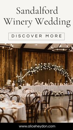 an image of a wedding venue with the words sandalford winery wedding discovery more