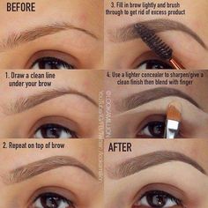 Make Up Mata, Obličejové Masky, Cool Makeup, How To Do Eyebrows, Tutorial Eyeliner, Bentuk Alis, Mekap Mata, Eyebrow Hacks