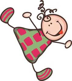 a cartoon character is flying with his arms out and legs spread wide, while smiling