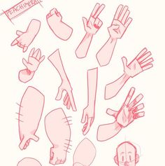 an image of hand gestures drawn in pink