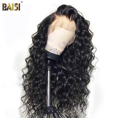 Human Wigs, Brazilian Remy Hair, Human Virgin Hair, Human Hair Lace Wigs, Long Wigs, Deep Wave, Natural Hair Color, Full Lace Wig, Long Curly