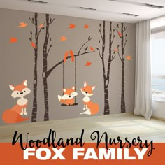 the woodland nursery fox family wall decals are perfect for any child's room