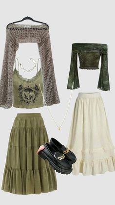 Bohimen Outfits, Fairycore Aesthetic Outfits, Hippie Outfit Inspo, Spiritual Style, Boho Fits, Moda Hippie, Cottagecore Outfits, Fairy Clothes