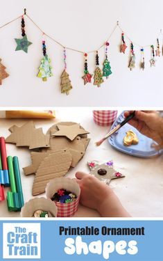 the craft train printable ornament shapes are great for kids to make and decorate