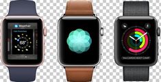 three different types of apple watch faces, one showing the time and the other displaying icons