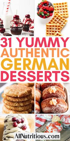 the cover of 31 yummy authentic german desserts by alin nutritious