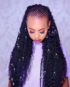 Waterfall Hairstyle, Tight Braids, African Hair Braiding Styles, Hair Knot, Braids With Curls, Girls Braids, Cornrow Hairstyles, African Braids Hairstyles