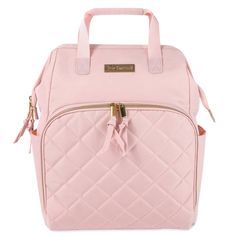 a pink handbag is shown on a white background