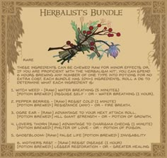 the herbist's bundle includes herbs and other essentials