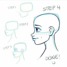 the steps to draw an alien head