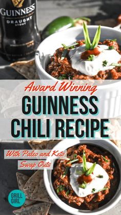 the cover of award winning guinness chili recipe