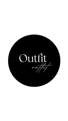 a black oval with the words outfit on it