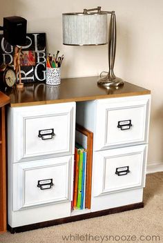 an image of file cabinet makeover