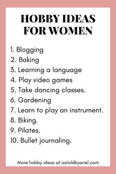 Hobbies For Women In Their 40s, High Value Woman Hobbies, What Are Some Good Hobbies, You Should Have 5 Hobbies, Interest And Hobbies List, Hobby Ideas For Women, Hobby Quotes, Find A Hobby, Hobbies Ideas