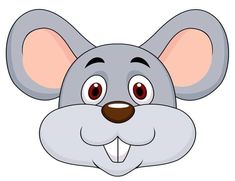 a cartoon mouse face with big ears