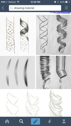 an iphone screen showing how to draw different types of spirals and lines on paper