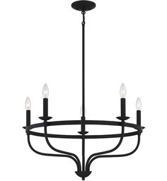 a black chandelier with five lights hanging from it