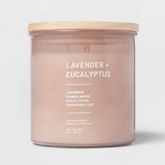 a jar of lavender and eucalyptus scented candle