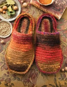 Easy Crochet Slippers Pattern, Easy Slippers Pattern, Orange Slippers Pattern, Brown Slippers Pattern in Noro Kureyon Yarn, 4-5 Weight Wool - Etsy Noro Knitting, Crocheted Slippers, Easy Crochet Slippers, Hantverk Diy, Noro Yarn, Crochet Slipper Pattern, Slippers Socks, Crochet Socks, Slippers Pattern