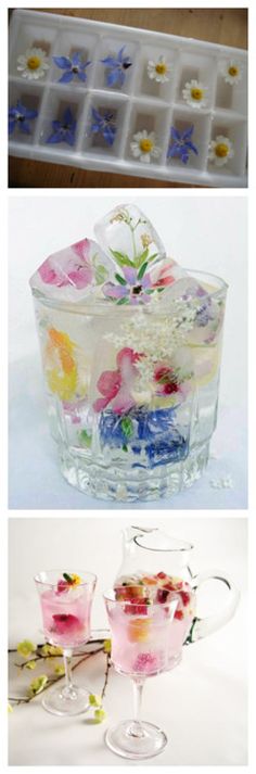 a glass filled with lots of different colored flowers