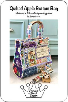 the quilted apple bottom tote bag pattern is shown