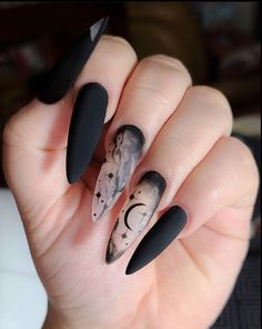 Gothic Nail Art, Nail Designs Ideas, Witch Nails, Witchy Nails, Gothic Nails, Edgy Nails, Grunge Nails, Pretty Gel Nails