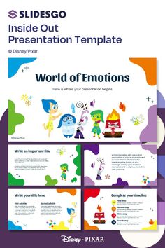 the inside out presentation template for disney pixar's world of emotionss