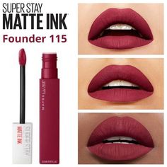 Brand New Condition On This Maybelline Superstay Matte Ink Liquid Lipstick In “115 Founder” Never Used, I Don’t Wear Liquid Lipsticks Anymore So I Never Bothered Using It. No Box Shade: 115-Founder Color: Perfect Deep Raspberry Shade Finish: Matte Retails For $11 Online Images Are Accurate Examples Of Item Casual Lipstick Color, Maybelline Super Stay Matte Ink Swatches, Soft Summer Red Lipstick, Maybelline Matte Ink, Pink Lipstick Shades, Maybelline Superstay Matte Ink, Maybelline Lipstick, Lipstick For Dark Skin, Lip Shades