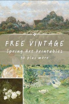 the cover of free vintage spring art printables