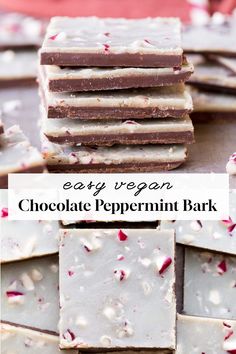 easy vegan chocolate peppermint bark is the perfect treat for valentine's day