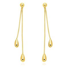 These exquisite earrings feature a unique flexible design with double teardrop shapes, crafted from high-quality 14K yellow gold. The polished finish adds a touch of sophistication and shine to the earrings. With a height of 55mm, these earrings create a dramatic and glamorous look that demands attention. Elevate your style and showcase your unique taste with these mesmerizing double teardrop drop dangle stud earrings in radiant yellow gold. Product SpecificsAll specifications are approximate an Gold Jewelry Earrings, Europe Fashion, Flexible Design, Earring Type, Gold Polish, Real Gold, Gold Finish, Gold Metal, Gold Earrings