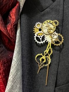 Steampunk Boutonniere, Steampunk Suit, Lapel Pins Wedding, Steampunk Items