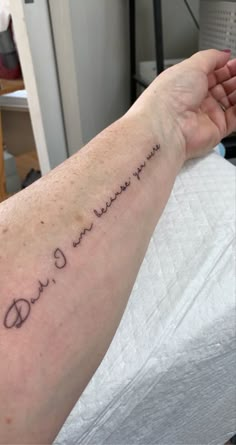 Fine line script 
Autumn Chant Font Tattoo Ideas For Lost Grandpa, Tattoo Ideas For Losing Your Mom, Lost Father Tattoo, Tattoo For Passed Dad, Nothing Loved Is Ever Lost Tattoo, Tattoo For Dad Passing For Daughter, Lost Dad Tattoo, Tribute Tattoos In Memory Of Dad, Tattoo In Memory Of Dad