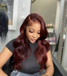 Lace Frontal Hairstyles, 2 Hairstyles, Long Red Hair, Lace Front Wigs Human Hair, Burgundy Hair, Sew Ins, Hair Laid, Auburn Hair, Front Lace Wigs Human Hair