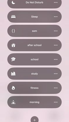 the text on the screen reads do not disturb sleep after school study fitness and don't disturb