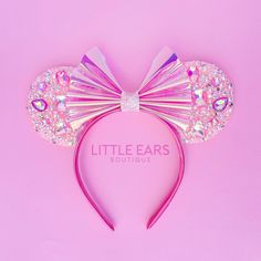 Minnie Boutique, Mickey Ears Headband, Purple Sparkle, Mouse Ears Headband, Mickey Mouse Ears, Barbie Party, Ears Headband, Minnie Mouse Ears, Pink Sparkle