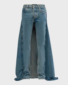 Get free shipping on Jean Paul Gaultier Low-Rise Denim Fishtail Jeans at Neiman Marcus. Shop the latest luxury fashions from top designers. Jean Paul Gaultier Denim, Beauty Samples, Paul Gaultier, Wide Leg Denim, Best Dressed, French Fashion, Jean Paul Gaultier, Jean Paul, Clothing Styles