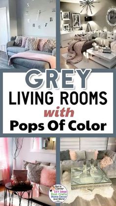 grey living rooms with pops of color